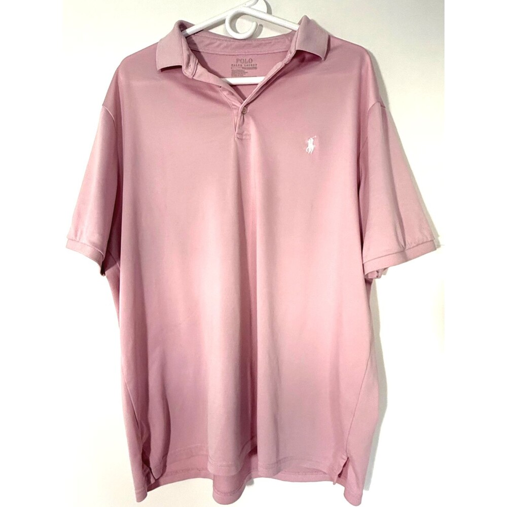 Polo Ralph Lauren Performance Polo Shirt Mens Large Pink Short Sleeve Golf